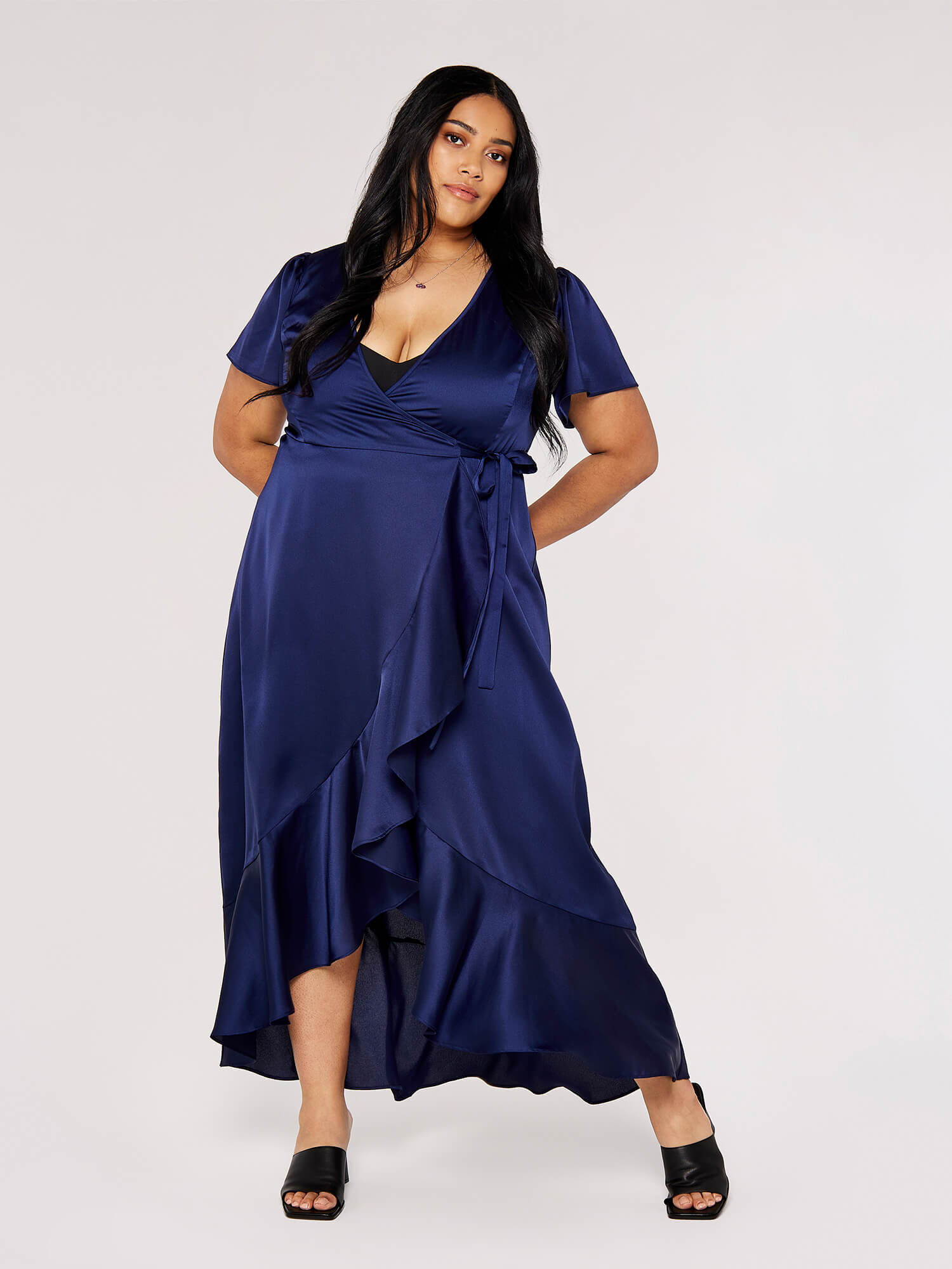 Ruffle wrap shop dress plus size
