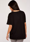 Embroidered Sequin Love T-Shirt, Black, large
