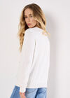 Diamante Daisy Jumper, White, large