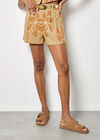 Embroidered Floral Shorts, Stone, large