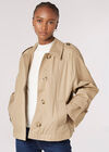 Short Cotton Trench Coat, Stone, large