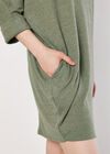 Ribbed Cocoon Mini Dress, Khaki, large