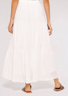 Crinkle Dobby Tiered Skirt, Cream, large