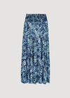 Paisley Tiered Maxi Skirt, Navy, large