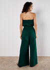 Cotton Wrap Bandeau Jumpsuit, Green, large
