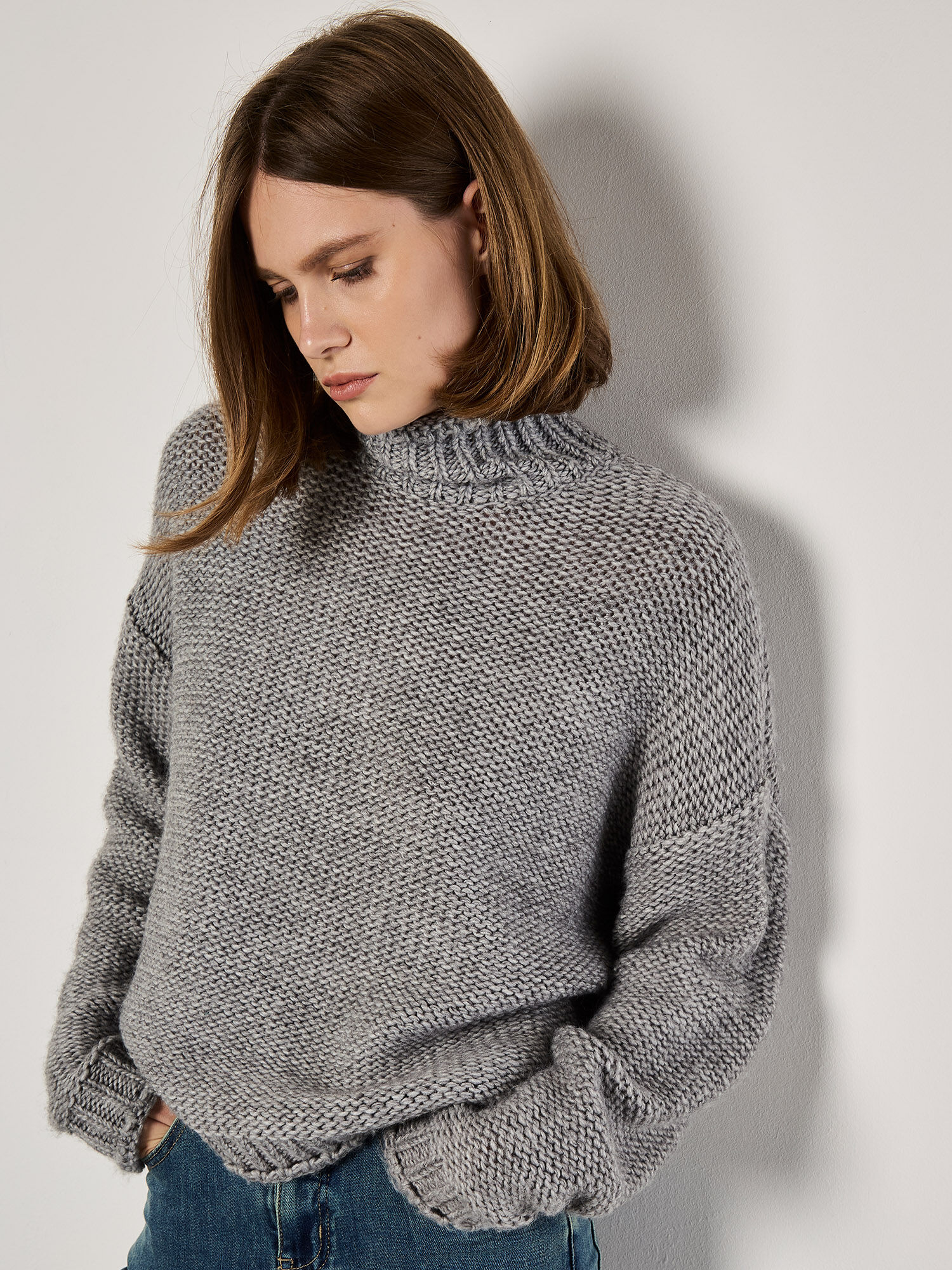 Oversized Chunky Knit Jumper Apricot Clothing