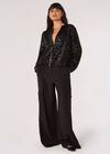 Sequins Bomber Jacket, Black, large
