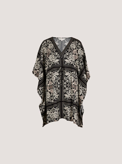 Scarf Print Kimono Mini Dress