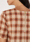 Check Print Swing Mini Dress, Rust, large