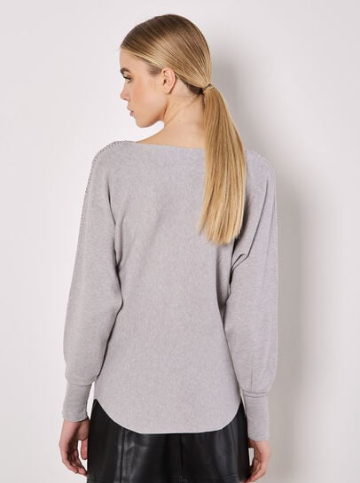 Batwing Sleeve Studded Jumper