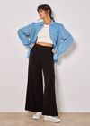 Soft Touch Wide Leg Joggers, Black, large
