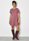 Panel Knitted A-Line Mini Dress, Pink, large