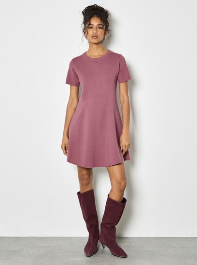 Panel Knitted A-Line Mini Dress