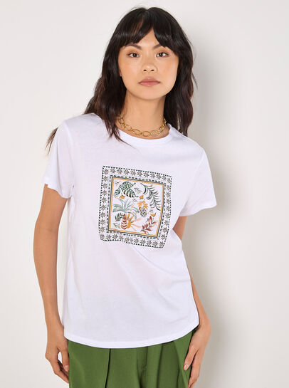 Tropical Placement Print T-Shirt