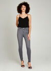 Grey Skinny Fit Biker Jeans, Grey, large
