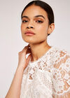  Lace Scallop Edge Top, White, large