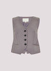 Tailored Pinstripe Waistcoat, Grey, large