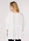 Textured Oversized Tier Top, White, large