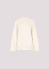 Oversized Boucle Patch Pocket Jumper, Cream, large