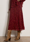Chiffon Paisley A-Line Midaxi Skirt, Burgundy, large