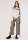 Fair Isle Gem Embellished Jumper, Grey, large