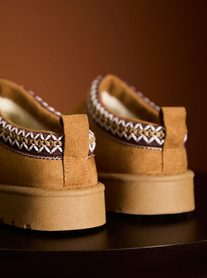 Faux Fur Lined Suede Slipper Boot