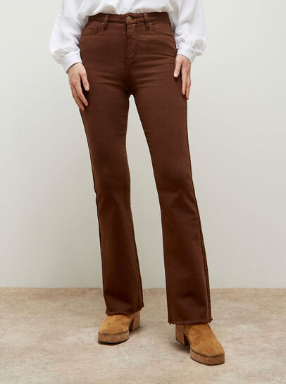 Raw Edge Flare Jeans