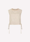 Linen Blend Crop Top, Stone, large