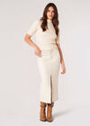 Ribbed Knit Top, White, large