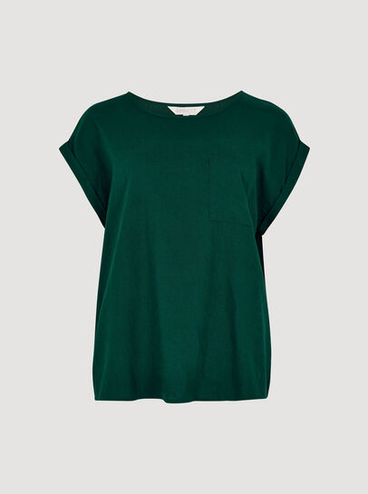 Linen Blend Split Back Oversized Top