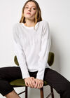 Stud Embellished Batwing Jumper, White, large