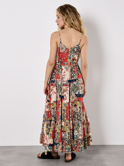 Patchwork Floral Cami Maxi Dress