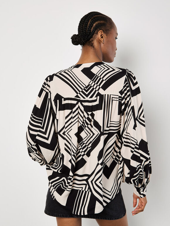 Geo Squares Shirt, Stone, large