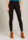 Cotton Sateen Skinny Jeggings, Black, large