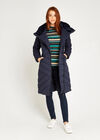 Asymmetric Zip Puffer Jacket, Navy, large