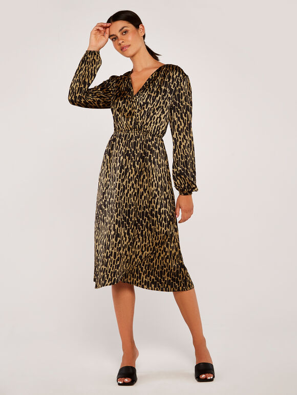 Brush Stroke Geo Dress, Stone, large