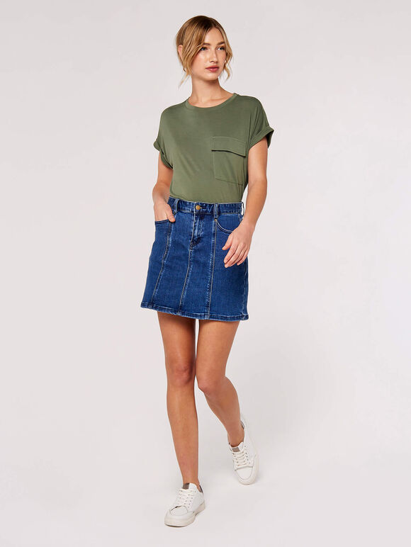 Turn Up Tee, Khaki, large