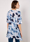 Paint Circles Oversized Tunic Top, Navy, large