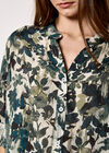 Paintbrush Floral Tunic Shirt, Green, large