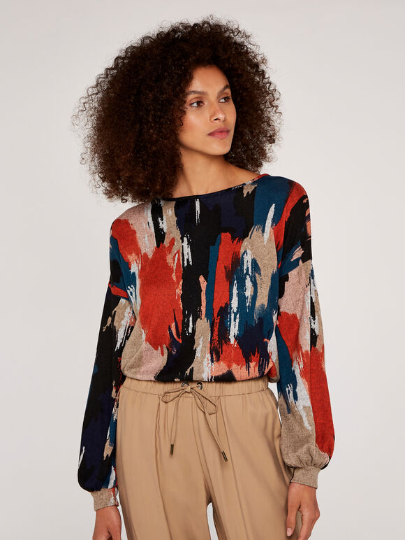 Paintstroke Sweatshirt, Orange, large