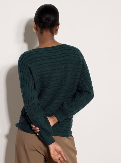 Cable Stripe Batwing Aran Jumper