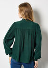 Ruffle Collar Blouse, Green, large