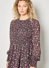 Ditsy Floral Smocked Mini Dress, Pink, large