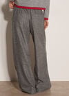 Wide-Leg Herringbone Trousers, Grey, large