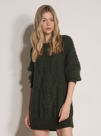 Cable Knit Jumper Mini Dress
