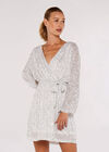 Sequin Batwing Dress, Light Grey / Silver, large