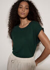 Asymmetric Wrap Jersey T-Shirt, Green, large