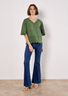 Embroidered Cotton Top, Green, large