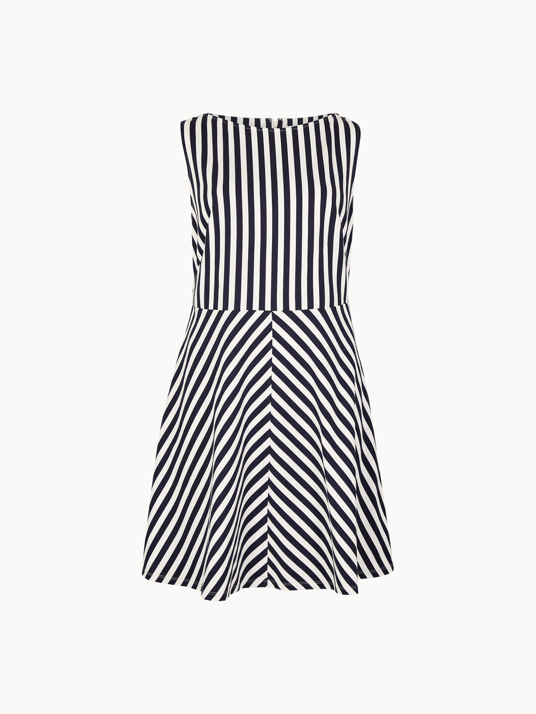 backless black satin dress Monte Carlo | Black & White Striped Square-Neck Drop-Waist Midi Dress main image 1