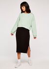 Cropped Sweatshirt, Green, large